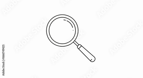 Magnifying Lens Icon Discover and Explore Detail with a Simple Line Art Illustration