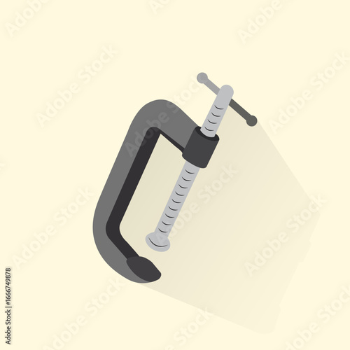 Flat style illustration of construction clamp tool