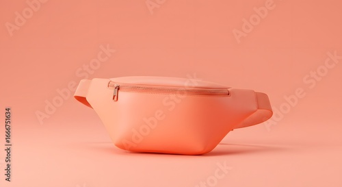 Peach Fanny Pack Waist Bag on Matching Background