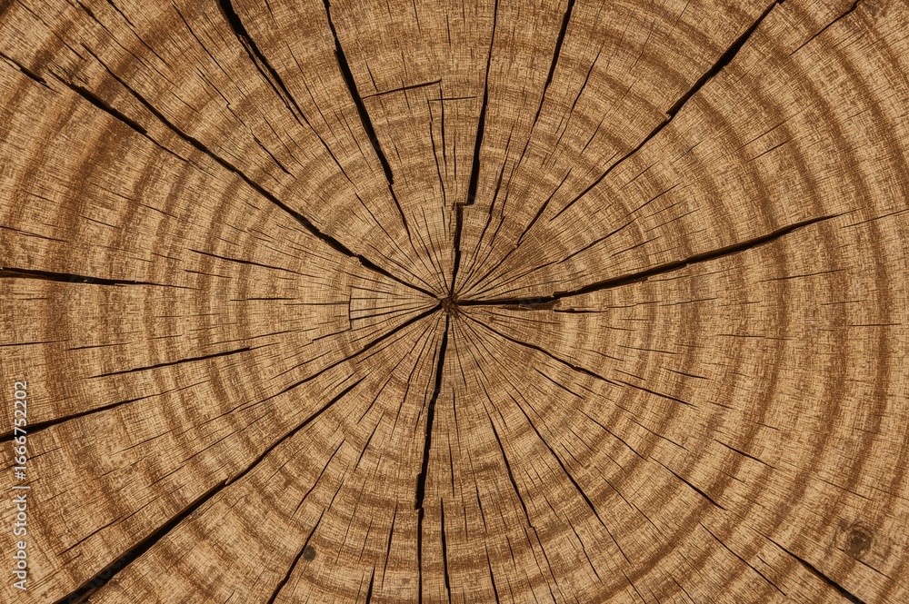 Fototapeta premium Detailed view of natural log surface texture with circular patterns and rustic design