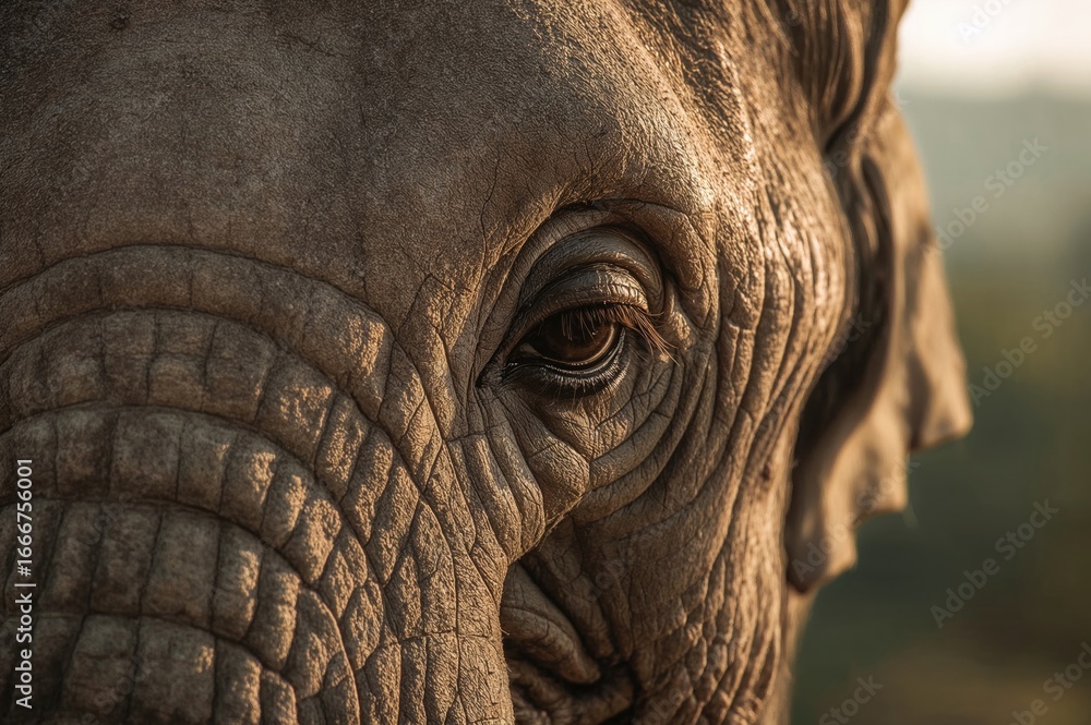 Fototapeta premium Detailed View of an Elephant's Eye