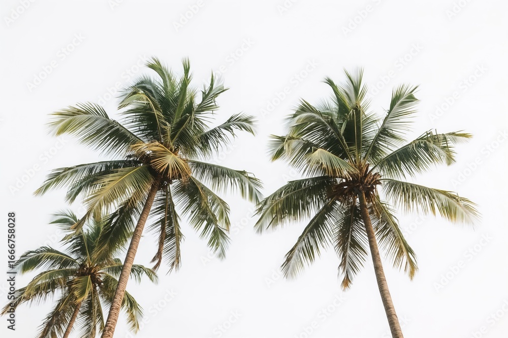 Obraz premium Palm trees isolated on a white backdrop