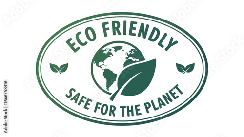 Green World Concept An Eco-Friendly Oval Logo Design Promoting Environmental Protection and Sustainable Living for a Safer Planet Earth