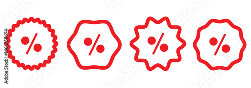 Isolated discount tag in flat icon on white background. Price, promotion, label, offer, percentage