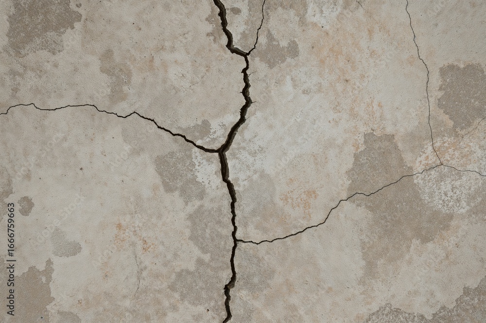 Obraz premium Vintage cracked concrete texture on aged surface, abstract old wall design, retro building art background