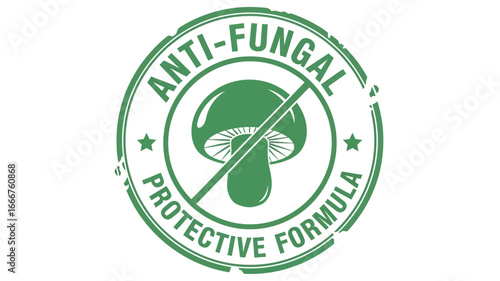 Effective anti-fungal protective formula depicted in a clean, circular graphic stamp, symbolizing hygiene and wellness solutions for a healthier environment