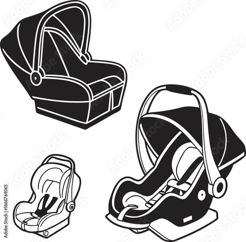 Stylish women's roller skates vector illustration, featuring black and red boots with a white background