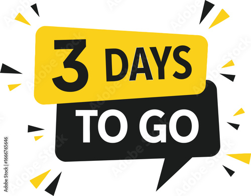 Countdown banner with "3 Days To Go" message, signaling an upcoming event or deadline.