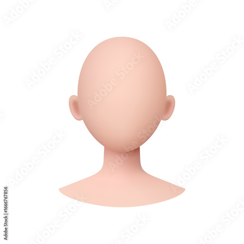 Empty profile picture or user avatar. Vector 3d style, isolated unknown character, mannequin for man or woman. Dummy personage for social media account, metaverse and personalizing emojis