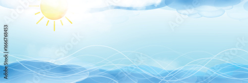 BLUE UNDER WATER blue river water clouds background