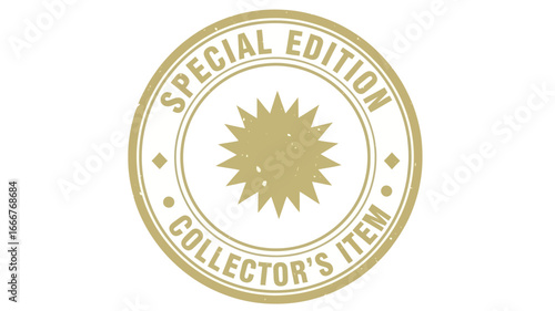 Special Edition Collector's Item Vintage-Style Circular Stamp with Star Burst Design
