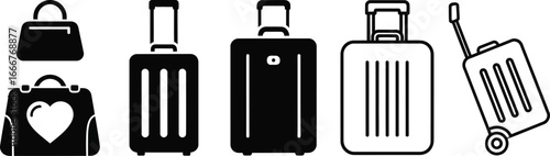 Collection of stylish luggage and travel bags for journeys