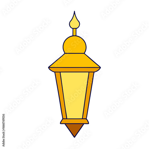 Vector art of one yellow traditional lantern