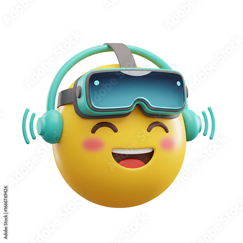 3D Emoji with VR Headset & Headphones - Virtual Reality Experience