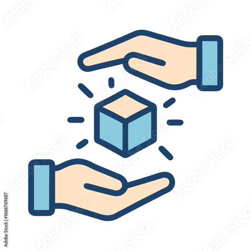 Protecting valuable digital assets and secure data storage, illustrating core concepts of security, innovation, and safeguarded information with care