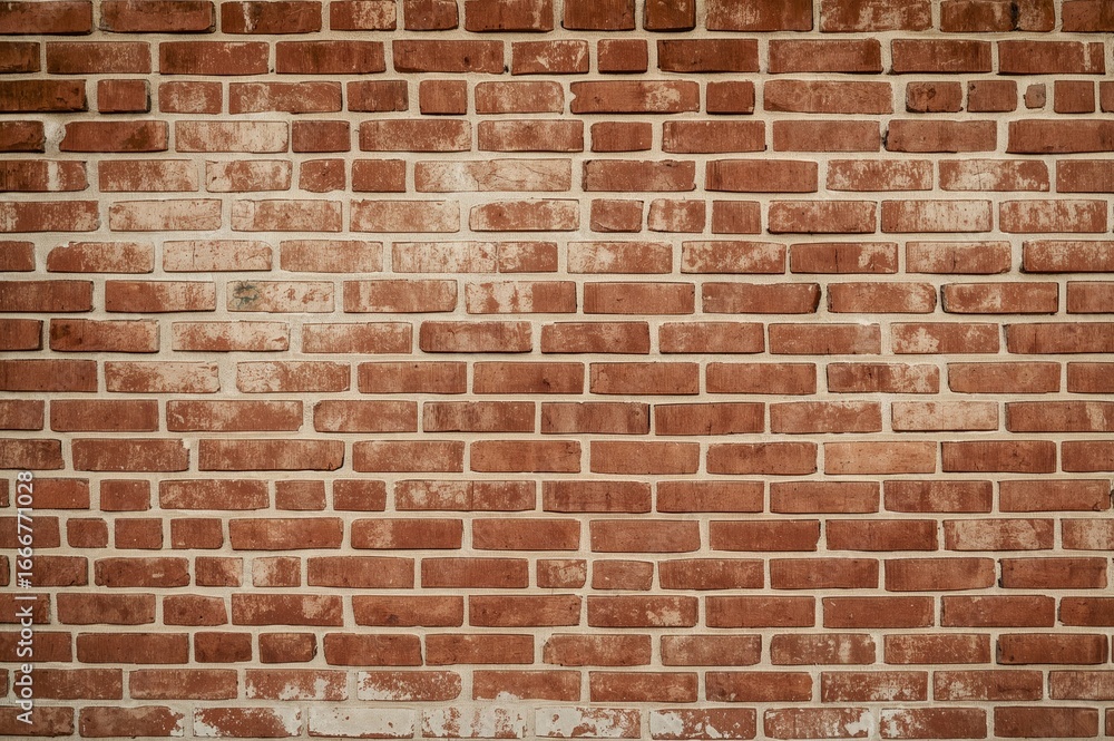 Fototapeta premium Charming old brick facade perfect for panoramic combinations with its left-side counterpart.