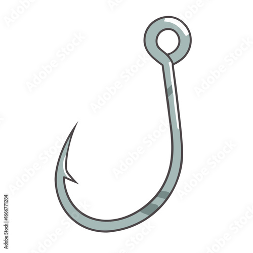 Fishing hook vector illustration isolated on white background