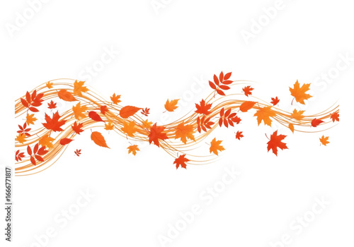 Wallpaper Mural Autumn leaves swirl design glowing orange and red hues with golden streaks and black background png transparent background Torontodigital.ca