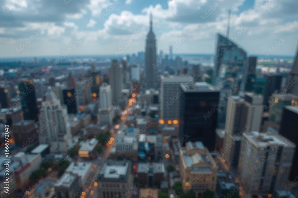 Fototapeta premium Out-of-focus urban landscape - Downtown Area