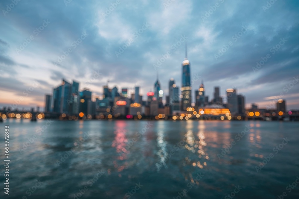 Fototapeta premium Abstract representation of a cityscape with blurred effects