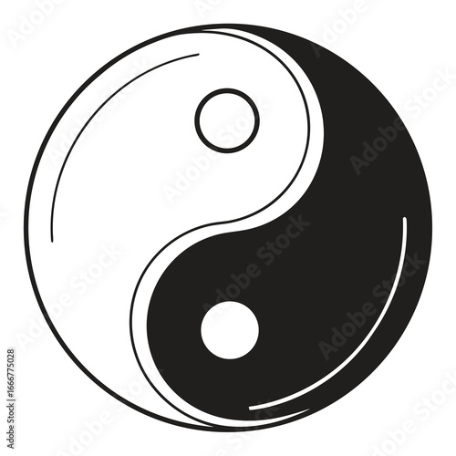 Classic yin yang symbol in black and white