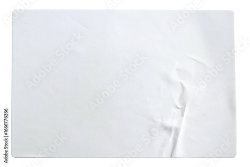 Transparent png of white rectangular paper sticker label.