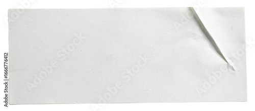 Transparent png of white rectangular paper sticker label.