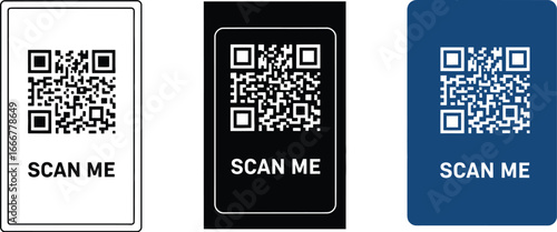Three QR codes with "Scan Me" text, inviting digital interaction