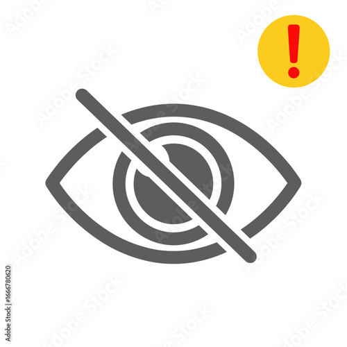 Gray icon of an eye with a diagonal slash, signifying hidden or private content.