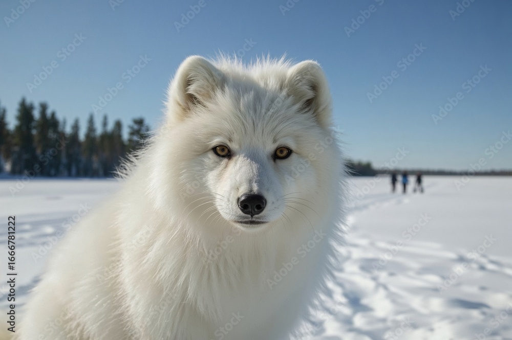 Obraz premium Winter Landscape Featuring an Arctic Fox