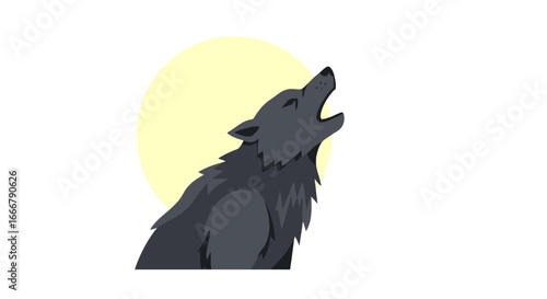 Flat Werewolf Illustration