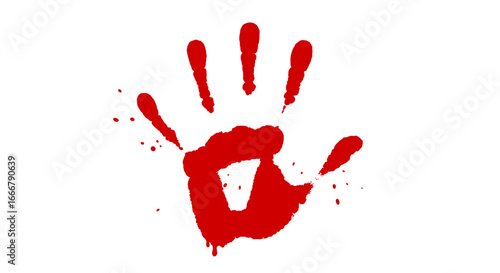 Flat Bloody Handprint
