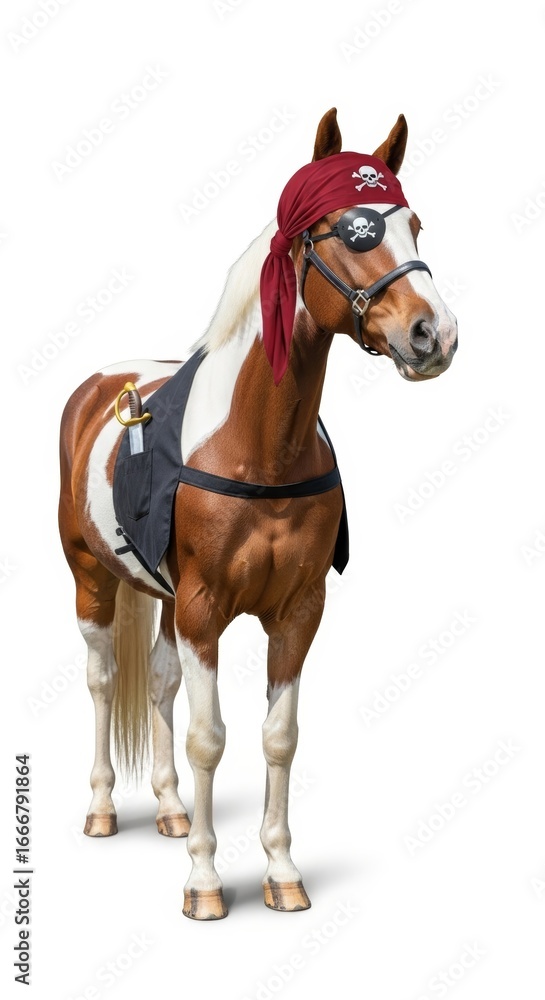 Obraz premium horse dressed as a pirate, Halloween costume