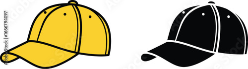Baseball cap vector illustration yellow and black cap designs