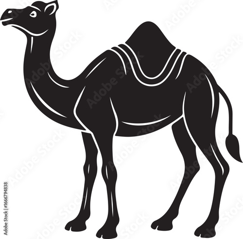 A lone dromedary camel, a remarkable wild mammal, travels across the vast Arabian desert, its distinct hump a silhouette against the endless sand