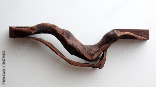 Abstract wood sculpture, flowing lines