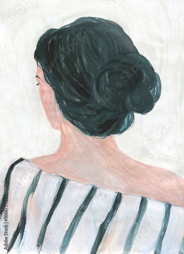 abstract woman portrait. watercolor painting. illustration