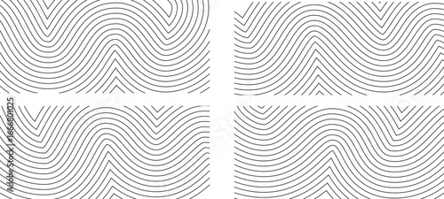 Wood pattern wavy line, squiggly curvy topography map. Halftone texture line bg, organic contour abstract vector ring. Seamless curved parallel overlay, edgy luxury optic ripple. Linear shape fluid