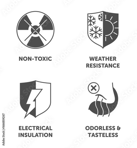 Silicone icons - Non-toxic, Weather Resistance, Insulation, Odorless