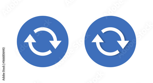Repeat motion icon with shadow. Refresh arrow symbol. Reload loop concept