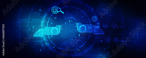 Wallpaper Mural 2d illustration Digital Abstract technology background Torontodigital.ca