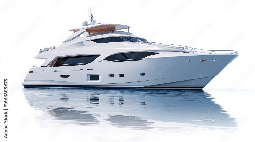 Fototapeta premium Luxurious white yacht on calm water
