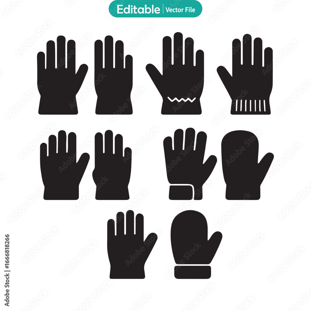 Obraz premium Rubber Glove Flat Icon Vector, Protective Handwear Symbol, Safety Hygiene Illustration