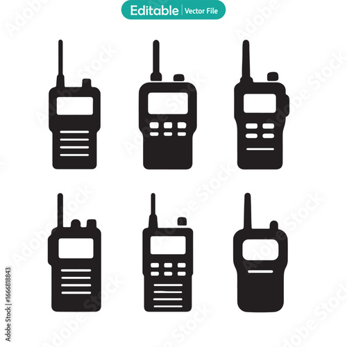 Walkie Talkie Flat Icon Vector, Radio Communication Device Symbol, Portable Transceiver Illustration