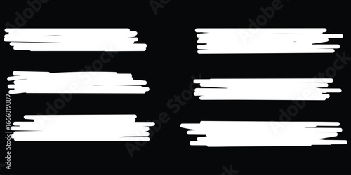 Hand Drawn Marker Line Scribble and Grunge Brush Stroke Collection Isolated on a Transparent or White Background