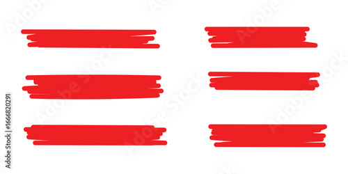 Set of hand drawn marker line design element, grunge strokes, doodle lines underline scribble