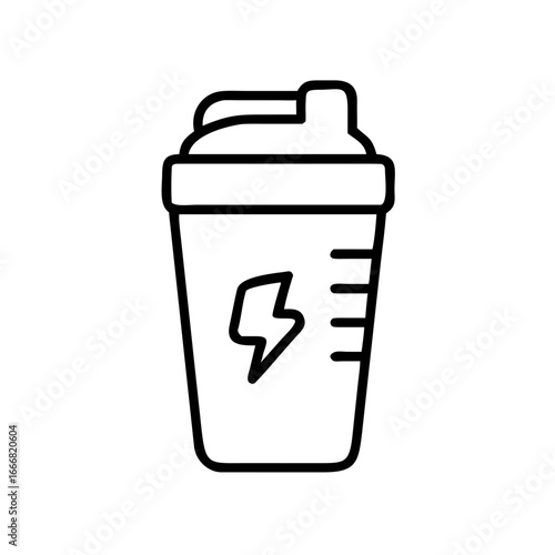 Energy drink shaker bottle design in minimalist style  