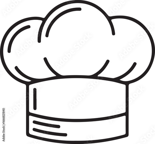 Black Outline Chef Hat (Toque) Icon