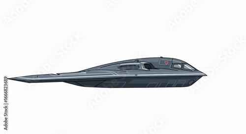 B-2 Spirit stealth bomber aircraft isolated on a white background.