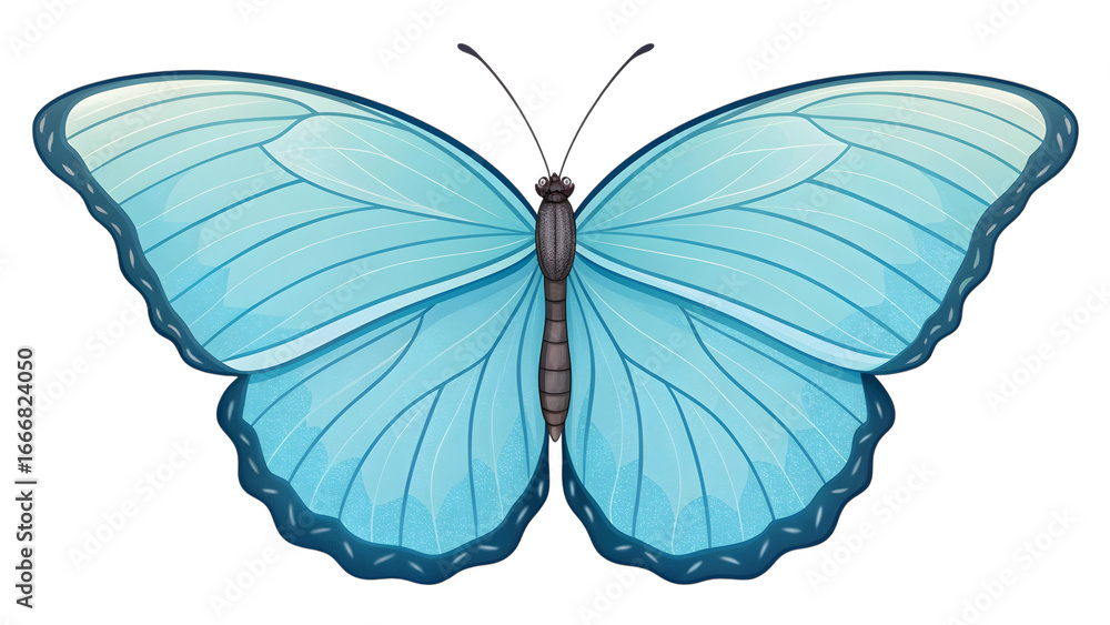 Obraz premium Stunning blue morpho butterfly with intricate wing patterns isolated